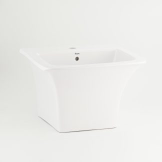 Cube Wash Basin with Integrated Half Pedestal