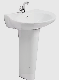 Coral Wash Basin with Full Pedestal